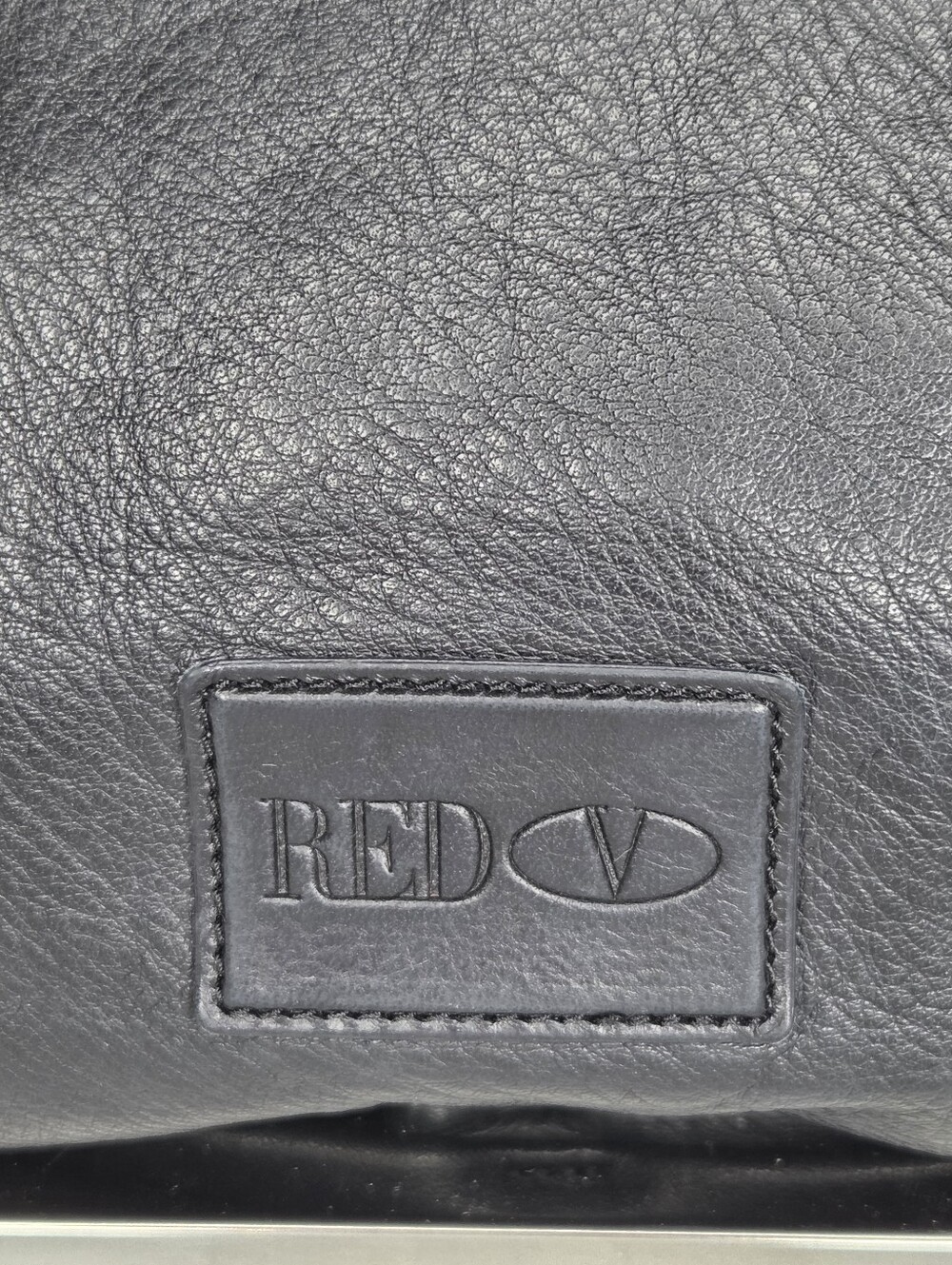 Red Valentino Black Bow-Detail Leather Crossbody/Clutch Bag - Picture 9 of 13